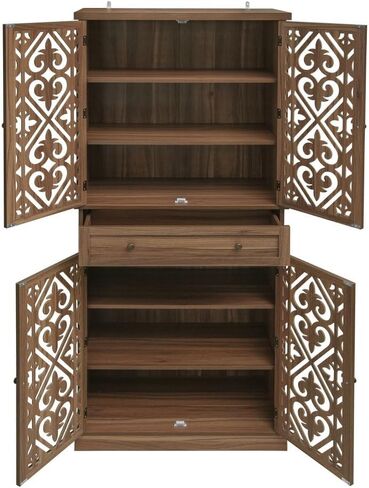 4 Door Cabinet with 1 Drawer, with 4 Adjustable Inner Shelves, Storage Cabinet (STYLE4) in Saudi Arabia
