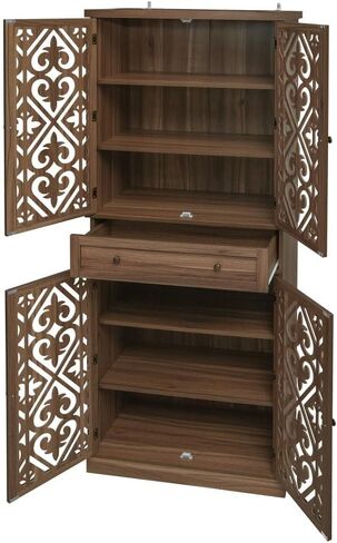 4 Door Cabinet with 1 Drawer, with 4 Adjustable Inner Shelves, Storage Cabinet (STYLE4) in Saudi Arabia
