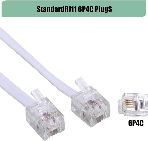 3Pack RJ11 Cable Phone Cord for Landline - 6ft Telephone Cord - Male to Male for Landline Phone and Fax - Black in Saudi Arabia