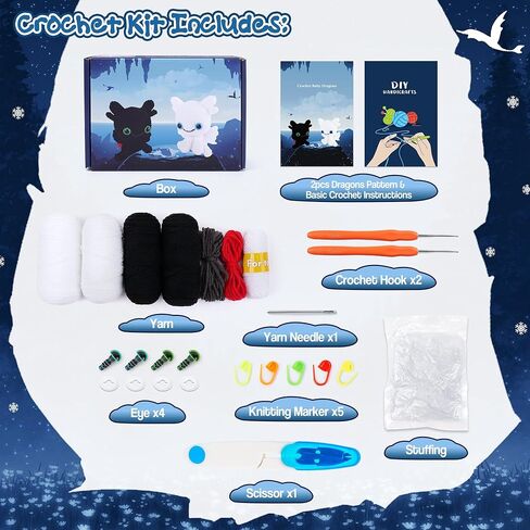 طقم الكروشيه للمبتدئين والأرنب والحيوانات الكروشيه مع دروس فيديو خطوة بخطوة ، مجموعة من الكروشيه للمبتدئين ، مجموعة الكروشيه المبتدئين للأطفال والكبار ، مجموعة حياكة الحيوانات المحشوة DIY in Kuwait