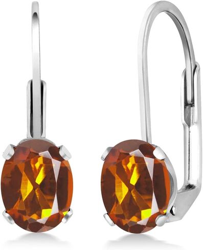Gem Stone King 925 Sterling Silver Blue Tanzanite Leverback Earrings For Women (1.50 Cttw, Gemstone Birthstone, Oval 7X5MM) in Saudi Arabia