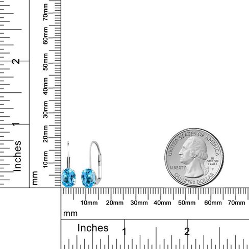 Gem Stone King 925 Sterling Silver Blue Tanzanite Leverback Earrings For Women (1.50 Cttw, Gemstone Birthstone, Oval 7X5MM) in Saudi Arabia