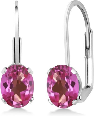 Gem Stone King 925 Sterling Silver Blue Tanzanite Leverback Earrings For Women (1.50 Cttw, Gemstone Birthstone, Oval 7X5MM) in Saudi Arabia