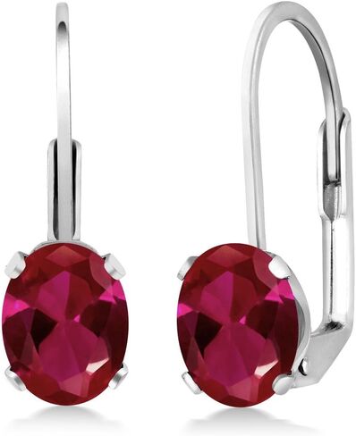 Gem Stone King 925 Sterling Silver Blue Tanzanite Leverback Earrings For Women (1.50 Cttw, Gemstone Birthstone, Oval 7X5MM) in Saudi Arabia
