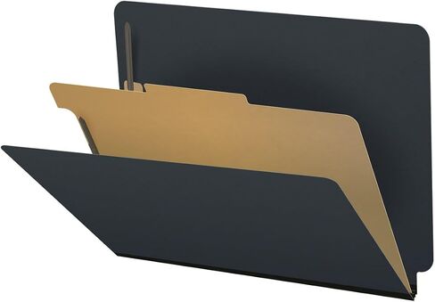 Pressboard Classification Folders, Full Cut End Tab, Letter Size, 1 Divider, Black (Box of 10) in Saudi Arabia