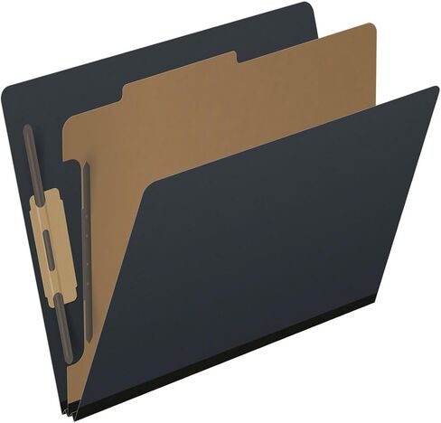 Pressboard Classification Folders, Full Cut End Tab, Letter Size, 1 Divider, Black (Box of 10) in Saudi Arabia