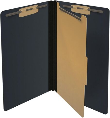 Pressboard Classification Folders, Full Cut End Tab, Letter Size, 1 Divider, Black (Box of 10) in Saudi Arabia