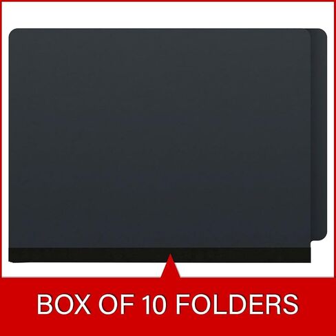 Pressboard Classification Folders, Full Cut End Tab, Letter Size, 1 Divider, Black (Box of 10) in Saudi Arabia