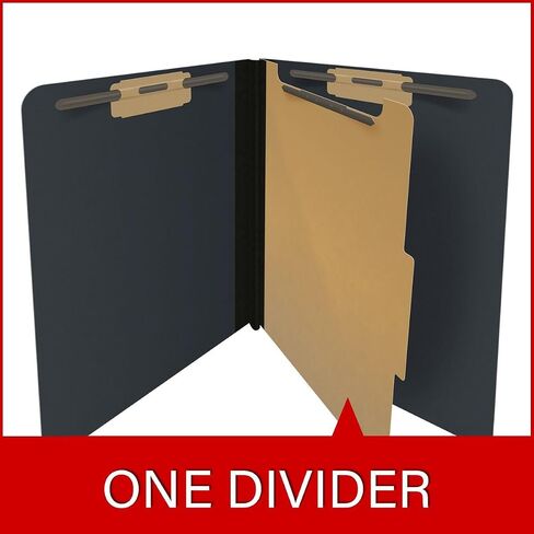 Pressboard Classification Folders, Full Cut End Tab, Letter Size, 1 Divider, Black (Box of 10) in Saudi Arabia