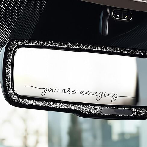 3x Drive Safe I Love You Mirror Decal, Rearview Mirror Sticker, Car Accessories for Boyfriend Girlfriend, Romantic Vinyl Quote – 4 Inch(Pink, Drive safe) in Saudi Arabia