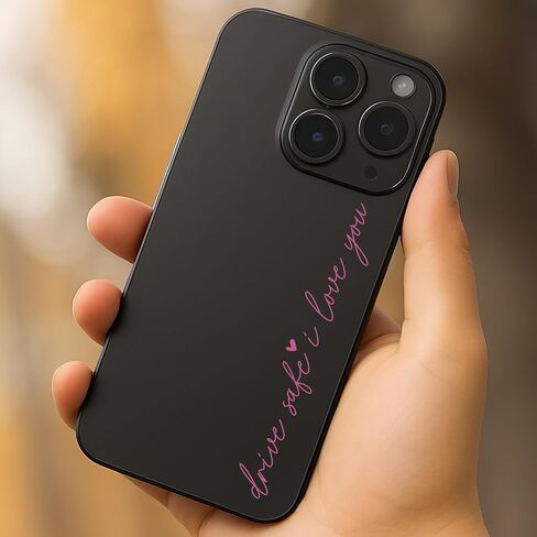 3x Drive Safe I Love You Mirror Decal, Rearview Mirror Sticker, Car Accessories for Boyfriend Girlfriend, Romantic Vinyl Quote – 4 Inch(Pink, Drive safe) in Saudi Arabia
