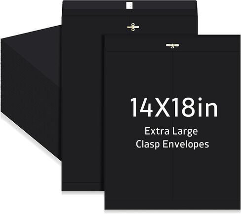 40 Pcs Extra Large Mailing Clasp Envelopes 14 x 18 Inch Jumbo Kraft Catalog Manila Envelope with Clasp Closure for Oversized Big Document Office Home Business School Storing Mailing(Black) in Kuwait