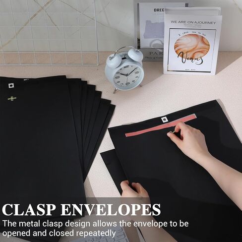 40 Pcs Extra Large Mailing Clasp Envelopes 14 x 18 Inch Jumbo Kraft Catalog Manila Envelope with Clasp Closure for Oversized Big Document Office Home Business School Storing Mailing(Black) in Kuwait