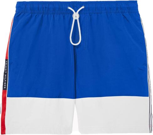 Tommy Hilfiger Men's Standard Swim Trunks with Drawcord Closure, Greek Isle Blue in Saudi Arabia