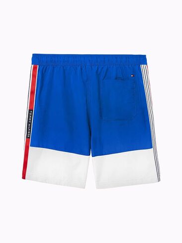 Tommy Hilfiger Men's Standard Swim Trunks with Drawcord Closure, Greek Isle Blue in Saudi Arabia