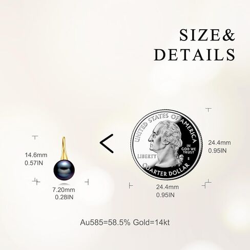KECHO 14K Gold Freshwater Pearl Dangle Earrings Real Gold Pearl Drop Jewelry Anniversary Birthday Gifts for Women Girls (B-Pearl) in Saudi Arabia