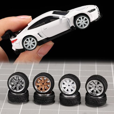 Raaveist 1/64 عجلات وإطارات ، سلسلة REAL Riders ، ترقية سيارات طراز Diecast الرئيسية ، القطر هو 0.43 بوصة ، 4 مجموعات/حزمة ، متحدثة لوتس ، عجلات ABS مع حواف المعادن المحور المطاطية الإطارات (HW-A) in Kuwait