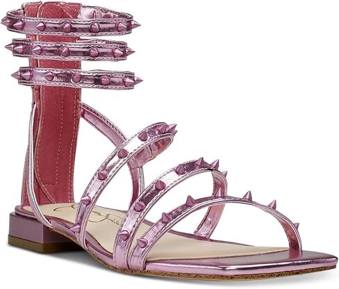 Jessica Simpson Womens Cenedra Faux Leather Studded Ankle Strap in Saudi Arabia
