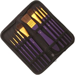 Angoily Wooden Handle Stencil Brush Set Long Handle Template Painting Supplies