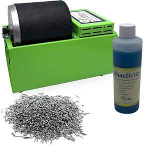 Pro-Series Single Barrel Tumbler, Jewelry and Metal Polishing Kit, Includes 1 Pound of Jewelers Mix Shot and 8 Ounces of Shinebrite Burnishing Compound