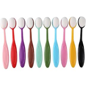 10pcs Colorful Brushes Blending Bristle Artist for Paper Craft Drawing Card Making Stencil (Color: 10pcs Brush and Cap)
