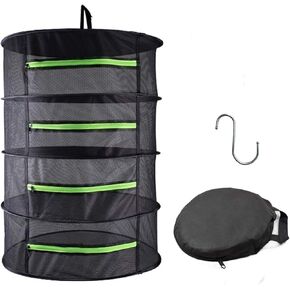 Drying Rack Net Dryer 4 Layer 2ft Black W/Green Zippers Hydroponics Drying Rack Herbs for Plant Bud Seed,Plant Racks for Weed,Mesh Hanging Plant Dry,Herb Dry,for Garden Outdoor Bud Tea in Saudi Arabia