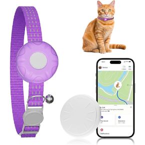Cat Tracker, Waterproof Pet GPS Tracker for Cats Compatible with Apple Find My App (Only iOS), No Monthly Fee, Black