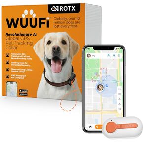 Rotx GPS White Pet Tracker في الوقت الفعلي في الوقت الفعلي ، تعقب الصحة والعافية السياج الافتراضي لأكثر من 11.02 رطل الحيوانات الأليفة مثل مرفق طوق الكلاب من الاشتراك العشوائي مطلوب IP67 مقاوم للماء IP67