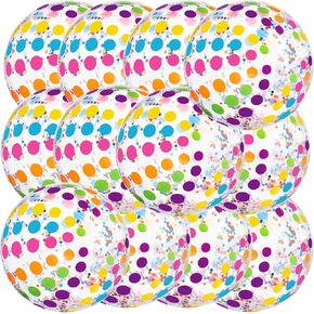 12 Pack 4th of July Patriotic Beach Balls 16" Large Inflatable Pool Ball Sequins Party Decoration PVC Jumbo Sport Ball Adults Independence Day Summer Beach Swimming Pool Water Games Party Favor