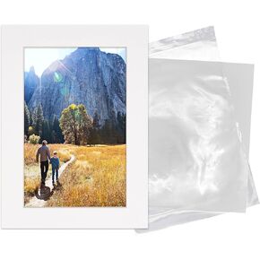 11x14 Mat for 12x16 Frame - Precut Mat Board Acid-Free Show Kit with Backing Board, and Clear Bags White 11x14 Photo Matte Made to Fit a 12x16 Picture Frame Matboard for Framing, Pack of 1 Mat