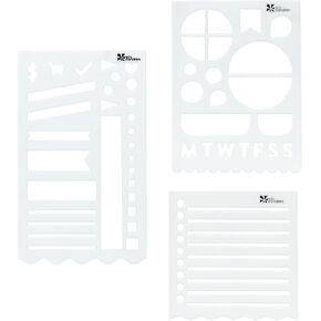 Erin Condren Planning Stencils 3-Pack – to-Do List, Days & Shapes, Flags & Icons for Planner Organization