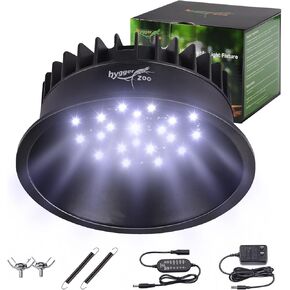 UVB Light for Reptiles, UVA UVB Reptile Light Fixture with Timer LED UVB Bulb for Bearded Dragon Gecko Turtle Chameleon Lizard Snake, Adjustable Brightness UVB Lamp for Reptile Tank Accessories, Black