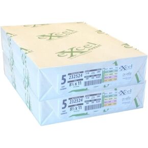 Excel One Carbonless 5-Part Forward Paper (White/Green/Canary/Pink/Gold), 8.5" x 11", 21-lb (232524) - 100 Sets Per Ream - Two (2) Reams
