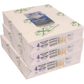 Excel One (16607) Carbonless Paper, 8.5 x 11, 20 lb, 4-Part Forward (White/Canary/Pink/Goldenrod) - Three (3) Reams (375 Sets)