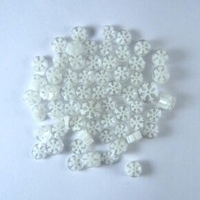 White on Clear Snowflake Murrine 11102 Millefiori COE 90 Glacial Art Glass