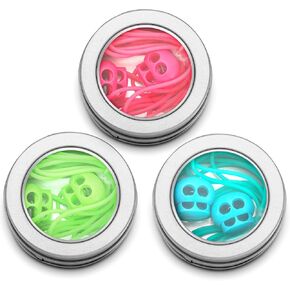 GliCraft 3 Pack Silicone Knitting Stitches Holder Barber Cord Stitch Markers Knit Stitches Keeper with Needle Stoppers in a Storage Tin for Craft