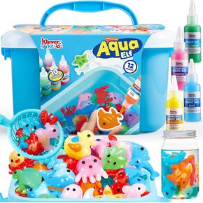 Klever Kits Aqua Elf Water Gel Kit, Magic Fairy Water Gel Toy Kit with 10 Gels, 12 Molds, Preserving Bottle for Presents, Party Favors, Birthday Gifts, Arts & Crafts DIY STEM Kits for Kids