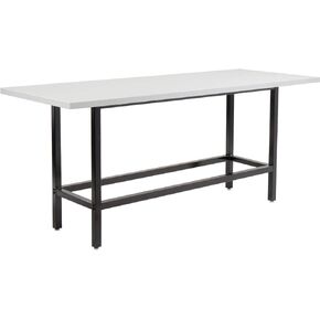 Global Industrial Standing Height Table with Power, Laminate, Gray, 96" L x 36" W x 42" H