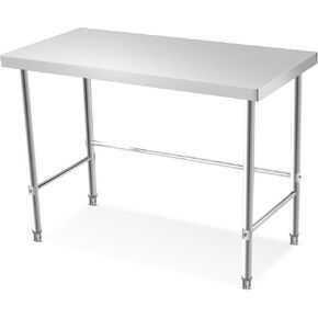 Stainless Steel Table Without Bottom Shelf 48x24 Inch, Commercial Home Kitchen Prep Work Table with Open Base
