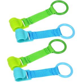 GALPADA 4Pcs Stand Up Rings for Cribs Cot Handle Rings Lightweight Easy to Use Safe Walking Assist Tool Colors Each