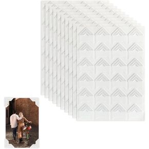 240 Pcs White Photo Corners Self-Adhesive, Acid Free Photo Mounting Corners for Scrapbooking Picture Stickers for DIY Scrapbook Album Picture Frames Journal Supplies 10 Sheets