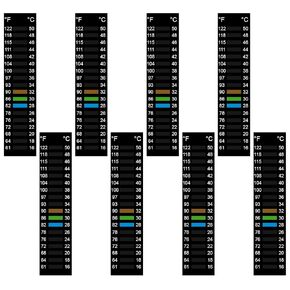 8 Pcs Aquarium Temperature Sticker, Temperature Sticker Strips Brewing Thermometer Strips 61-122℉ 15-50°C Adhesive Fish Tank Thermometer for Brewing Wine Beer Bottle Terrarium