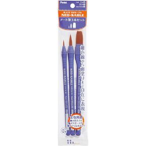 Pentel Paint Brushes Neo Sable Art Brushes Set of 3 XZBNRF-3A