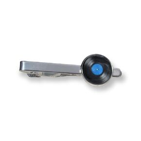 Blue Vinyl Record Tie Clip, DJ Tie Clip, Retro Music Tie Clip, Wedding Tie Clip, Gift for Him