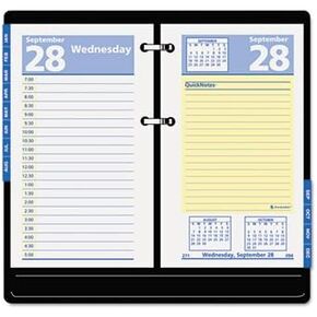 AT-A-GLANCE® QuickNotes Two-Color Daily Desk Calendar Refill, 3-1/2w x 6h