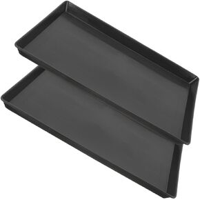 POPETPOP 2Pcs Pet Potty Tray for Small Dogs Parakeets Leakproof Plastic Cage Bottom Tray Easy Crate Pan Replacement for Bunny Rabbit Small Animals