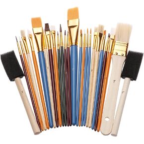 HBJWOV 25Pcs/Set Drawing Painting Nylon Brushes Set Oil Watercolour Art Painting Brushes Set Artist Drawing Tools Accessories
