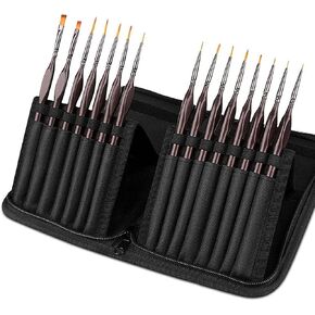 HBJWOV Detail Paint Brush Set,15Pcs Miniature Painting Brushes Kit,Professional Mini Paint Brushes Set