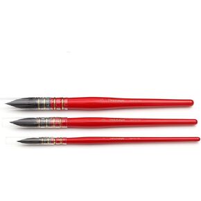 HBJWOV 3 Brushes Round Squirrel Hair Watercolor Paint Brushes Set Handmade Paintbrush for Art Painting Gouache Wash/Mop Acrylic