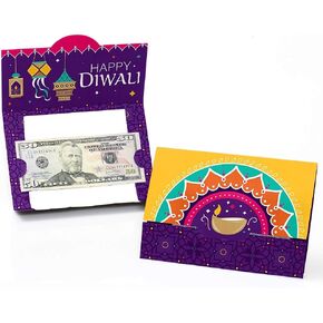 Big Dot of Happiness Happy Diwali - Festival of Lights Party Money and Gift Card Holders - Set of 8